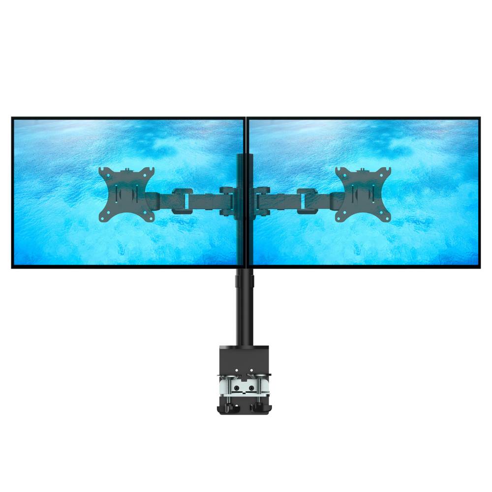 Pied Support bureautique réglage 2 écrans LCD LED 10”-30” Ergosolid NF22 25cm-76cm 