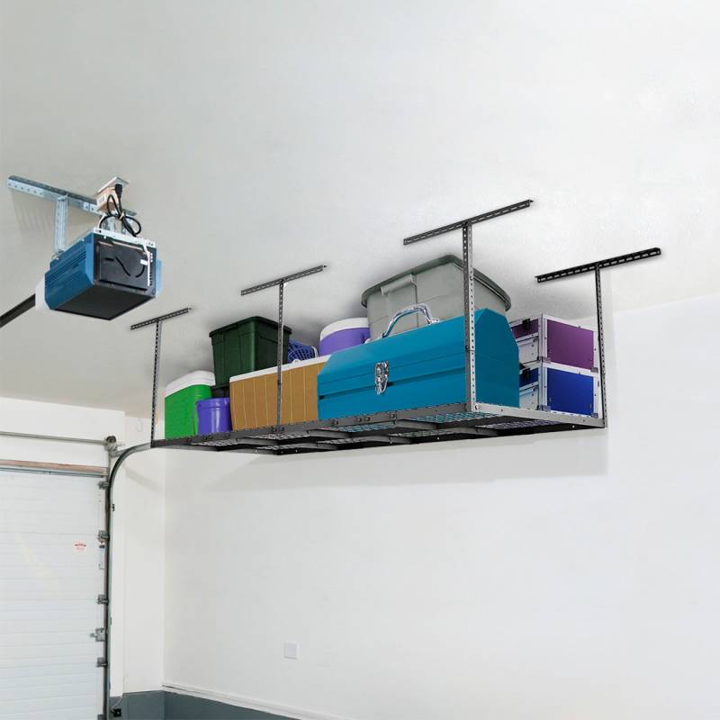 Ergosolid SG38 - Support de plafond, rack de rangement 244 x 91 cm plateau  range-plafond 250 kg maxi, noir - Ergosolid